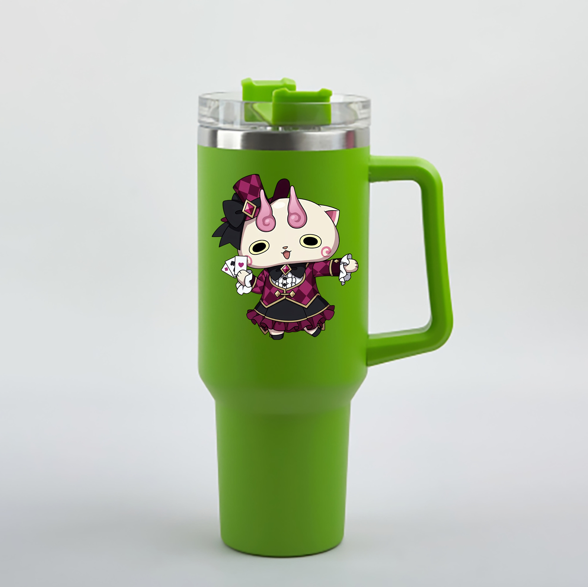 （画像用） 妖怪ウォッチ Yo-kai Watch 1200mL車用タンブラー - クリスタルステッカー（プラスチックストロー付き）